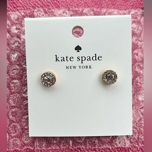NWT KATE SPADE GOLD “You’re A Gem Halo Pave Stud” EARRINGS